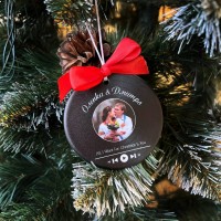 Игрушка на елку в виде виниловой пластинки, керамика в форме круга, с песней All I Want For Christmas Is You , фото и именами