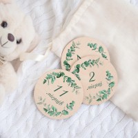 Деревянные карточки для фотосессии первых 14 месяцев малыша