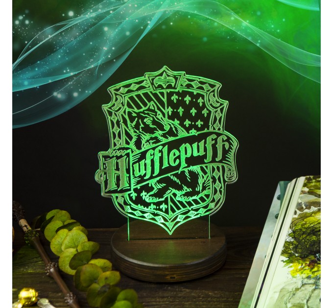 3d светильник ночник Hufflepuff, Harry Potter