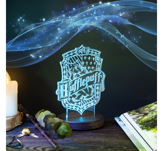 3d светильник ночник Hufflepuff, Harry Potter