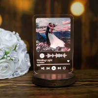 3D светильник Spotify с фото и песней для влюблённых, RGB ночник, печать фото на акриле