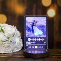 3D светильник Spotify с фото и песней для влюблённых, RGB ночник, печать фото на акриле