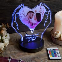 Фото світильник 3D нічник з фотографією на акрилі, оригінальний подарунок для закоханих 