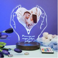 Фото светильник 3D ночник с фотографией на акриле, оригинальный подарок для влюбленных