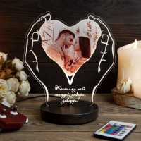Фото світильник 3D нічник з фотографією на акрилі, оригінальний подарунок для закоханих 