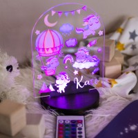 Дитячий світильник 3D нічник, 16 кольорів + пульт, акрил, оригінальний подарунок для дитини