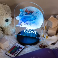 Детский светильник 3D ночник, 16 цветов + пульт, акрил, оригинальный подарок для ребенка