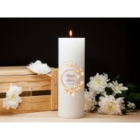 Интерьерная свеча с принтом на заказ, белая, цилиндрическая