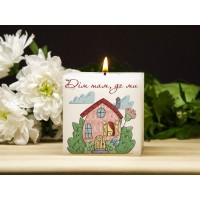 Декоративная свеча с цветным рисунком для домашнего уюта, квадратная